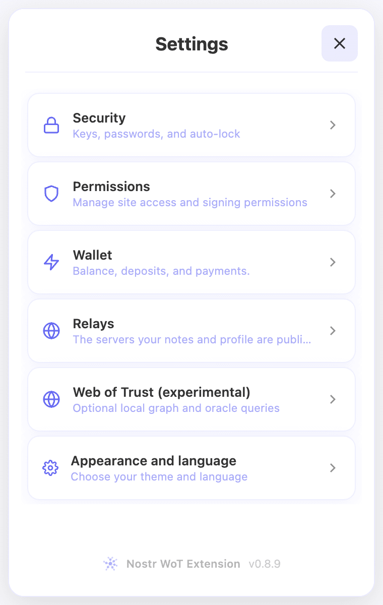 Settings with Appearance and language near the bottom